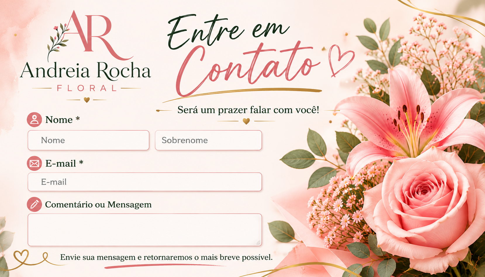 Contato | Andreia Rocha Floral