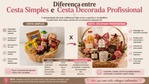 Diferença entre cesta simples e cesta decorada profissional
